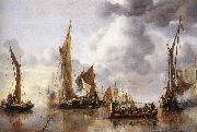 Jan van de Capelle The State Barge Saluted by the Home Fleet oil painting
